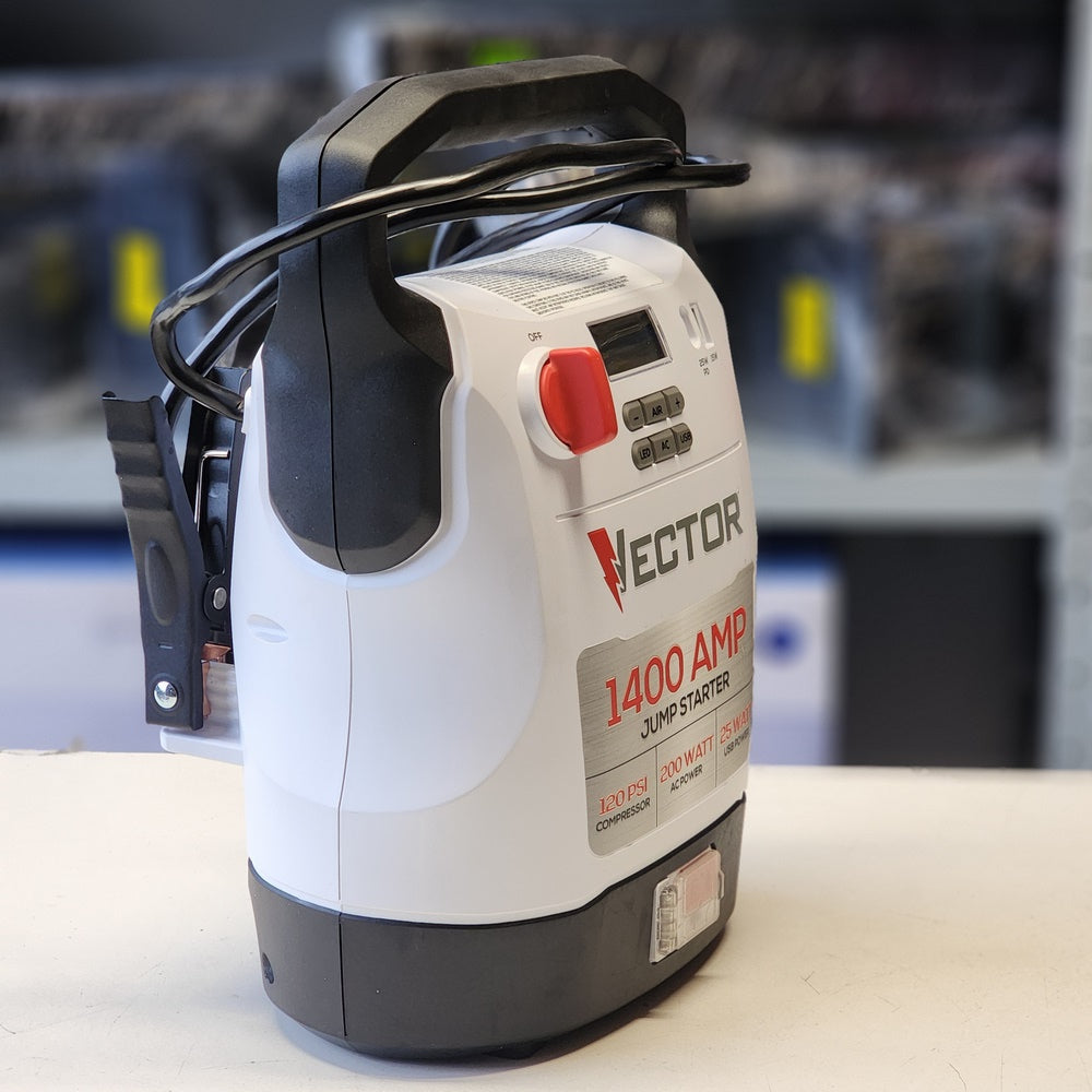 1400A Jump Starter, Compressor, USB and AC Power (VECJ14C) 1400A Jump Starter, Compressor, USB and AC Power (VECJ14C)